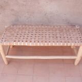 Moroccan leather bench