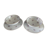 Duo of chocolate cups porcelaine de limoges