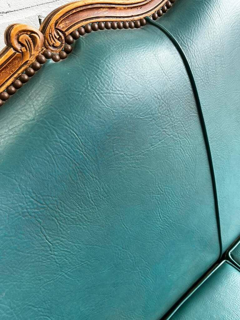Vintage turquoise baroque armchair / sofa / couch