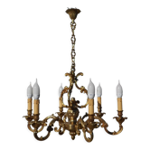 Real bronze chandelier, 6 branches
