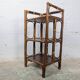 Small rattan and wood shelf