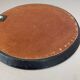 Vintage wall mirror in leather with pattern, 1950s