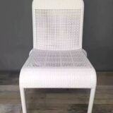 White woven resin garden chair