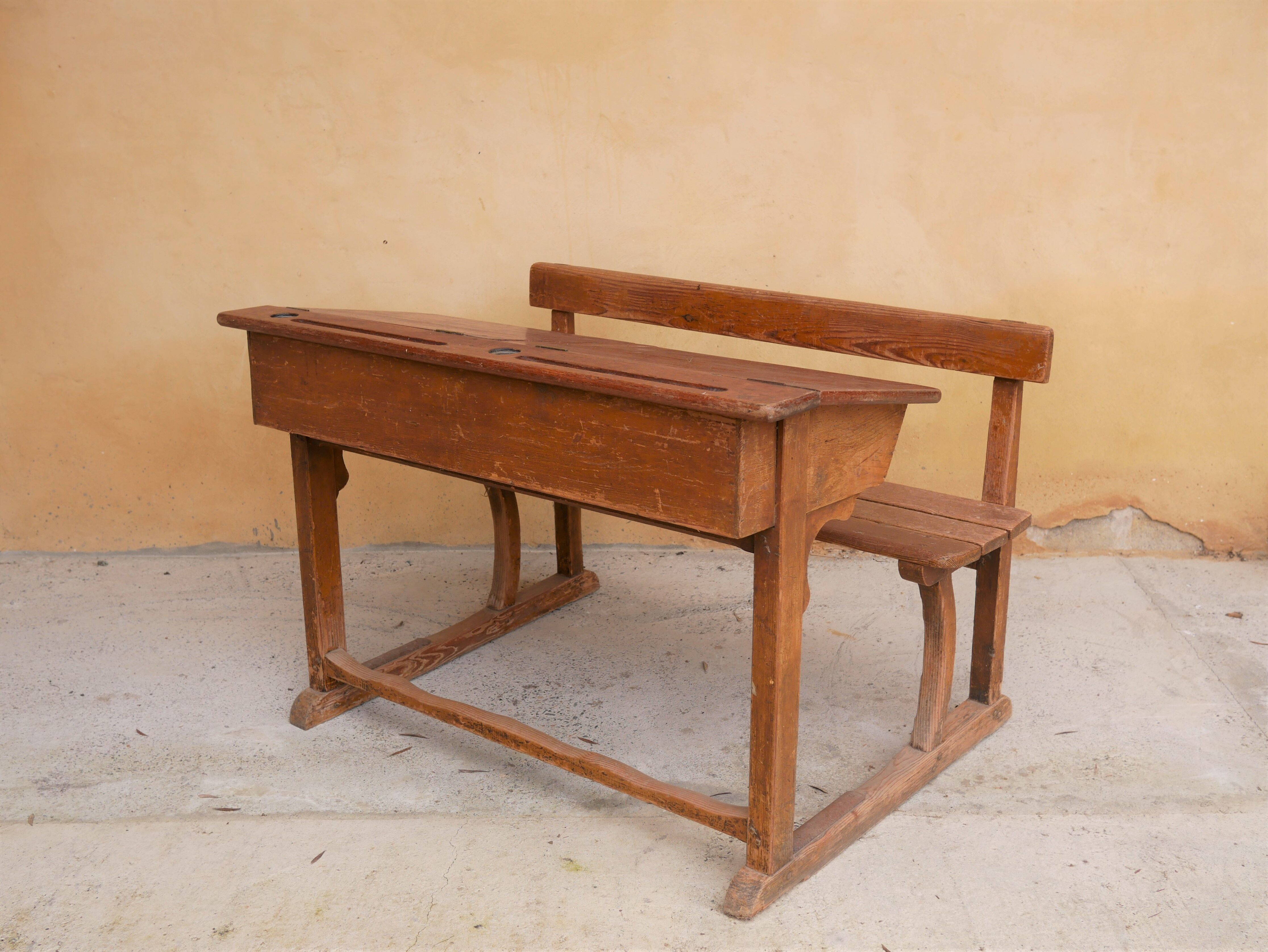 Schoolboy desk desk vintage desk in solid wood