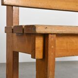 Paire de bancs en bois massif par Christian Durupt, Courchevel, vers 1960