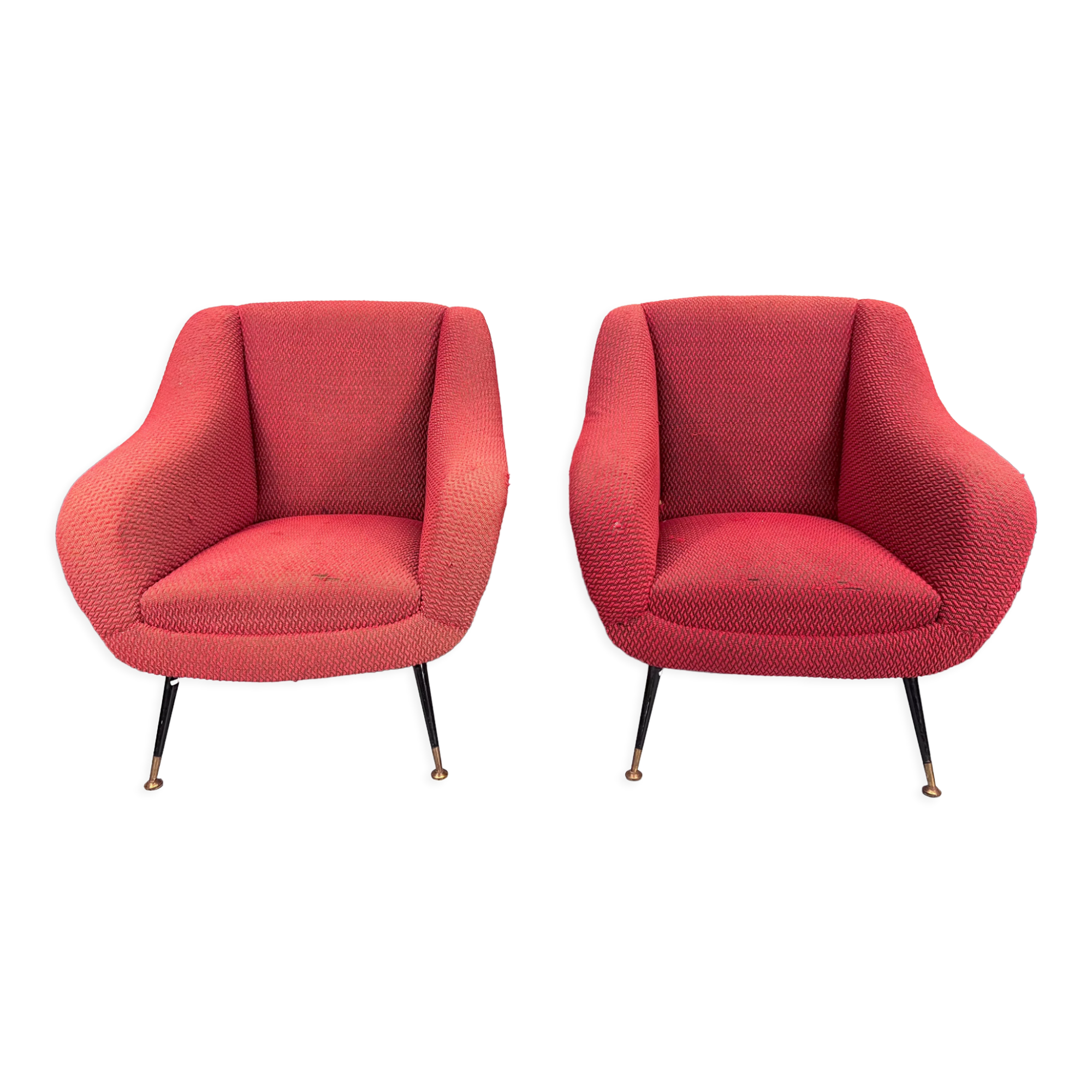 Mid-century pair of lounge chairs by Gigi Radice for Minotti, Italy 1950s
