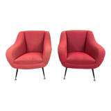Mid-century pair of lounge chairs by Gigi Radice for Minotti, Italy 1950s