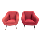 Paire de fauteuils par Gigi Radice pour Minotti, Italie des années 1950