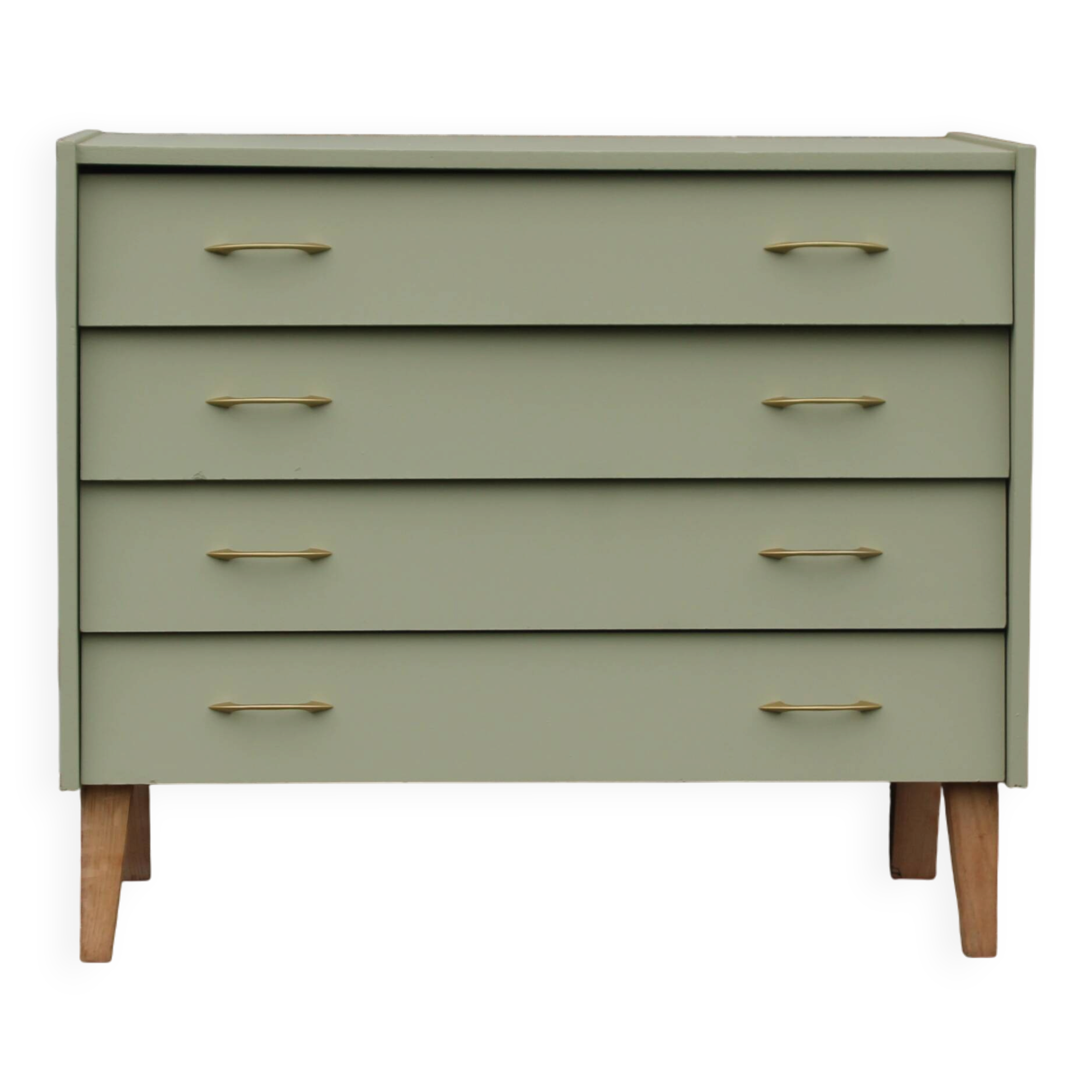 Renovated vintage Scandinavian chest of drawers – Lizard Green Pure & Paint
