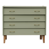 Renovated vintage Scandinavian chest of drawers – Lizard Green Pure & Paint