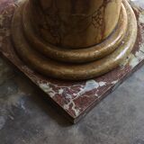 Wooden column, decorative marble effect paint