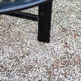 70s design coffee table in black lacquered wood with smoked glass top