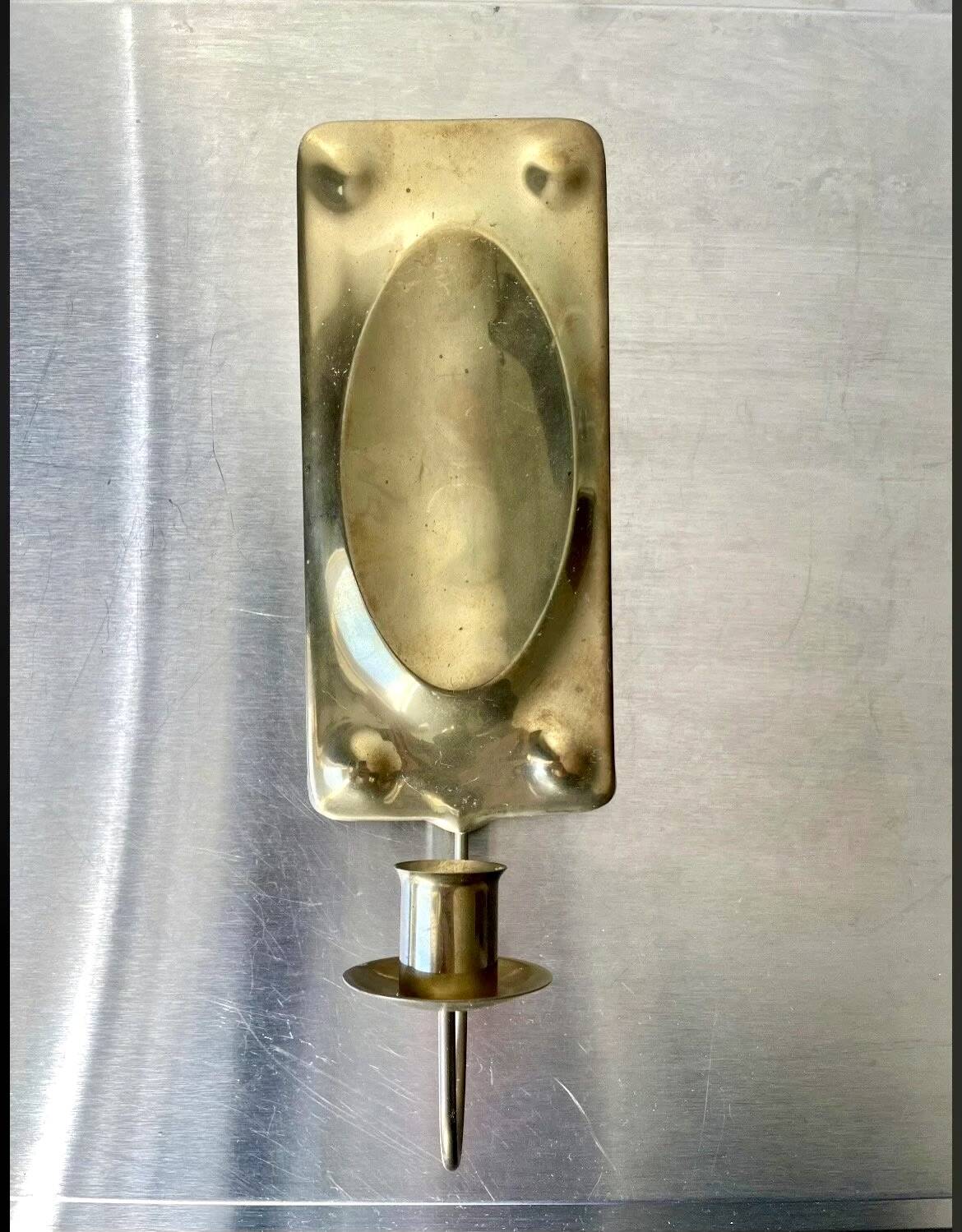 Vintage Brass Wall Candle holder  Sconce  height 28.5 cm