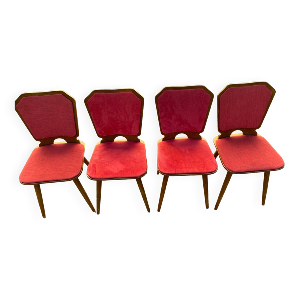 Set de 4 chaises bois/velours