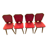 Set de 4 chaises bois/velours
