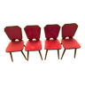 Set de 4 chaises bois/velours