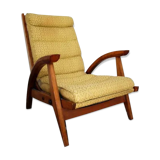 Vintage yellow wood rocking chair