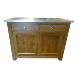 solid wood sideboard, metal top: zinc
