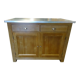 solid wood sideboard, metal top: zinc
