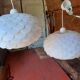 Pair of vintage white plastic pendant lights