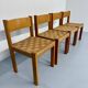 4 chaises bois et corde design Robert et Trix Haussmann  Dietiker vintage