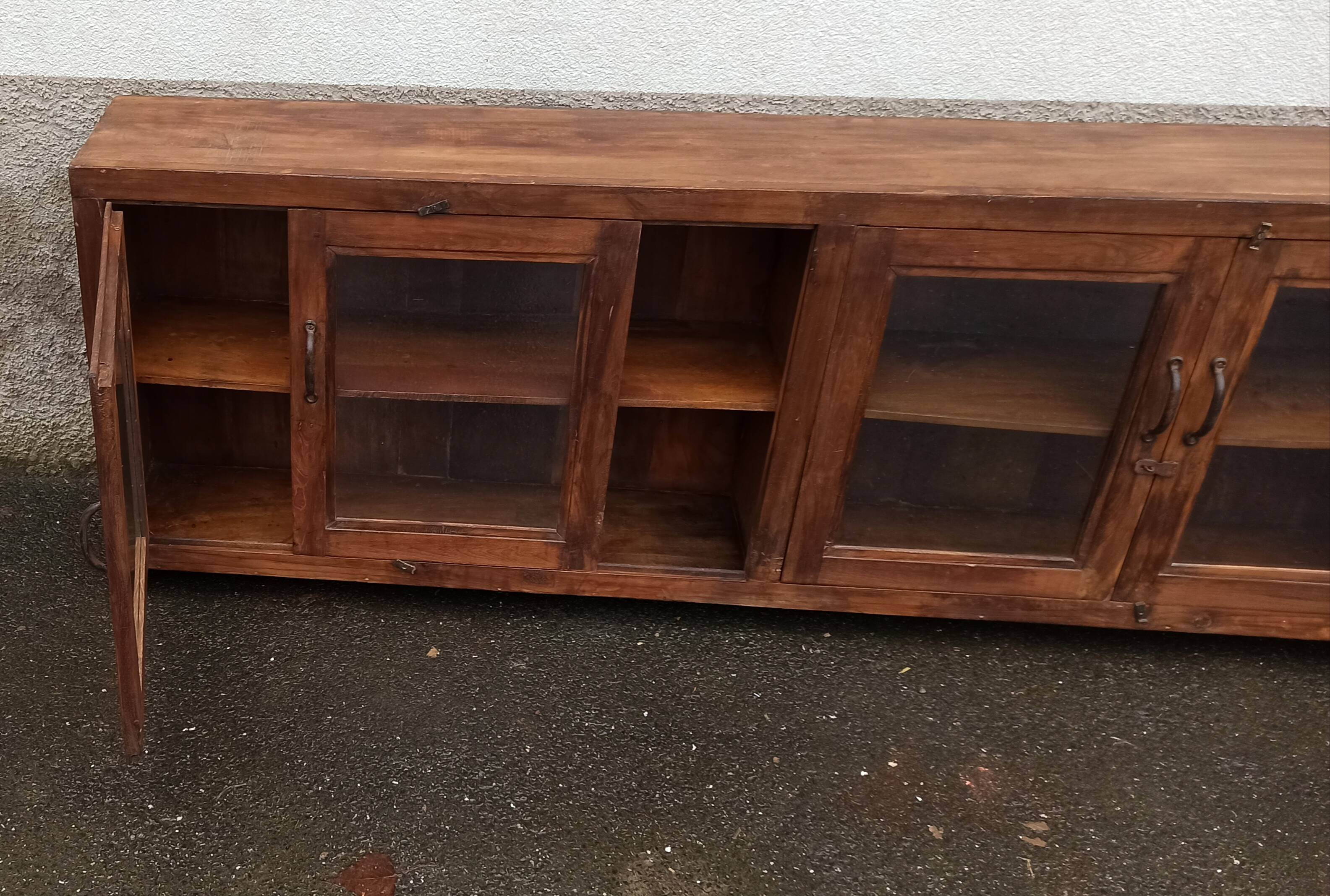 Wooden glass sideboard
