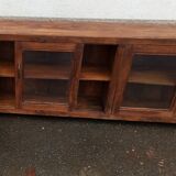 Wooden glass sideboard
