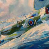 Tableau avions spitfire signe Lengelle