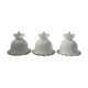 Trio de suspensions tulipes en opaline blanche - électrifiées à neuf