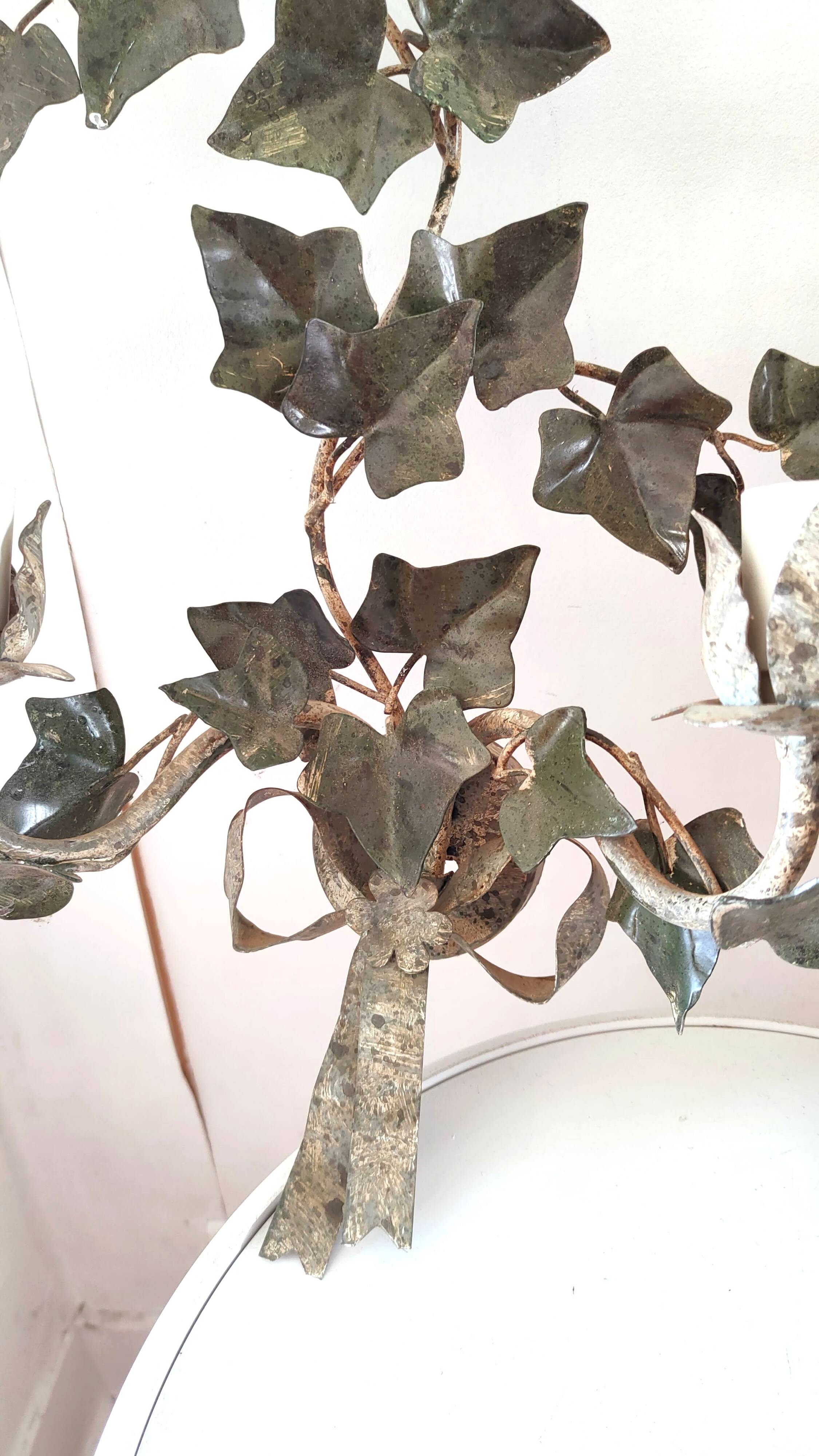 2 large metal leaf wall lights from the 70s and 80s