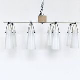 Italian glass and brass chandelier, Italy, 1950s