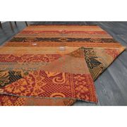 1970s Vintage Turkish Oushak Handmade Wool Cotton Orange Area Rug 182x287