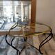 Vintage wrought iron tripod coffee table
