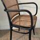 Canned bistro armchair and curved wood from the 60s