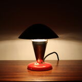 1930s Bauhaus Red Small Table Lamp, Czechoslovakia