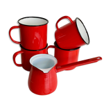 Enamelled mugs and pourers