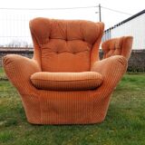 Pair of Steiner velvet armchairs