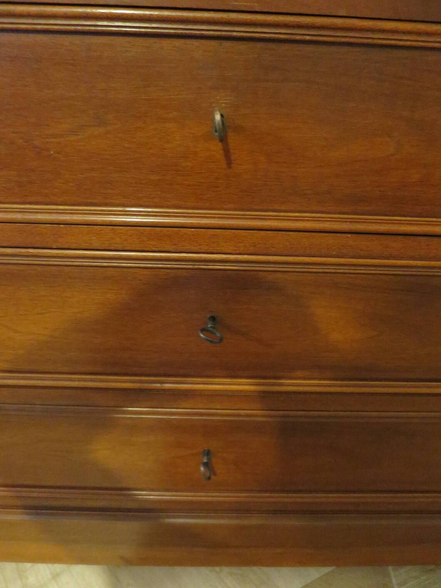 Rare - Pretty Louis Philippe chest of drawers – Mahogany – 5 drawers – 4 locks – Barn furniture
