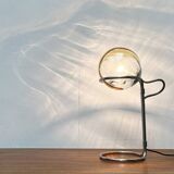 German table lamp from the mid-century space age, glass and chrome, 1960s.