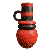 Scheurich vase model 428-26 red and black west germany pottery