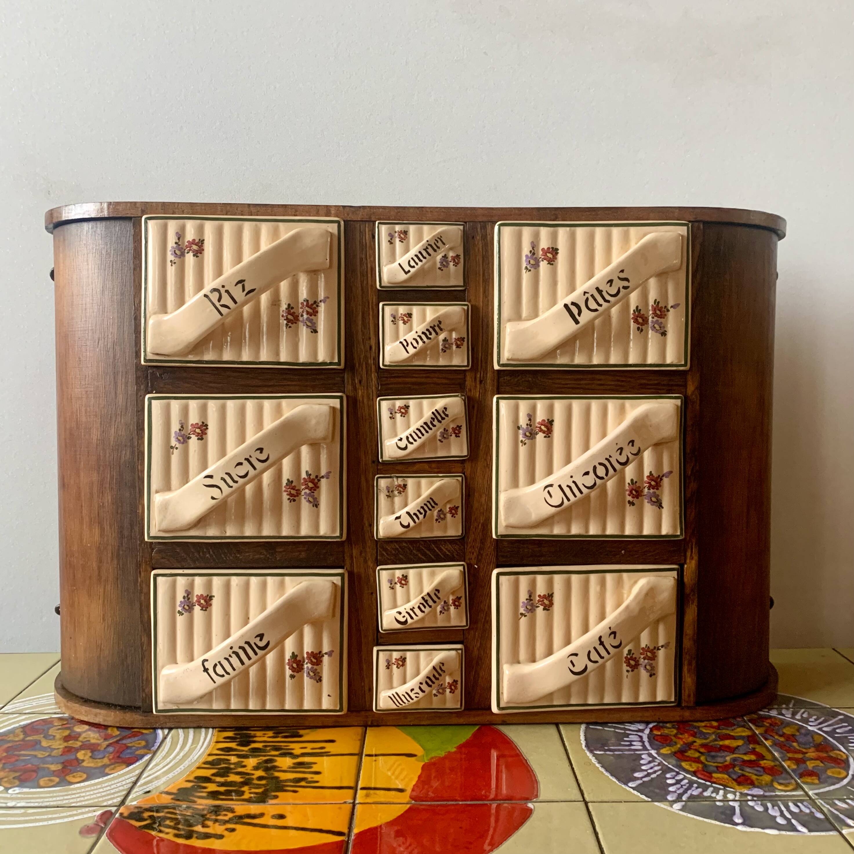 Art Deco wall spice rack