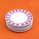 6 small porcelain plates/saucers with checkered pattern