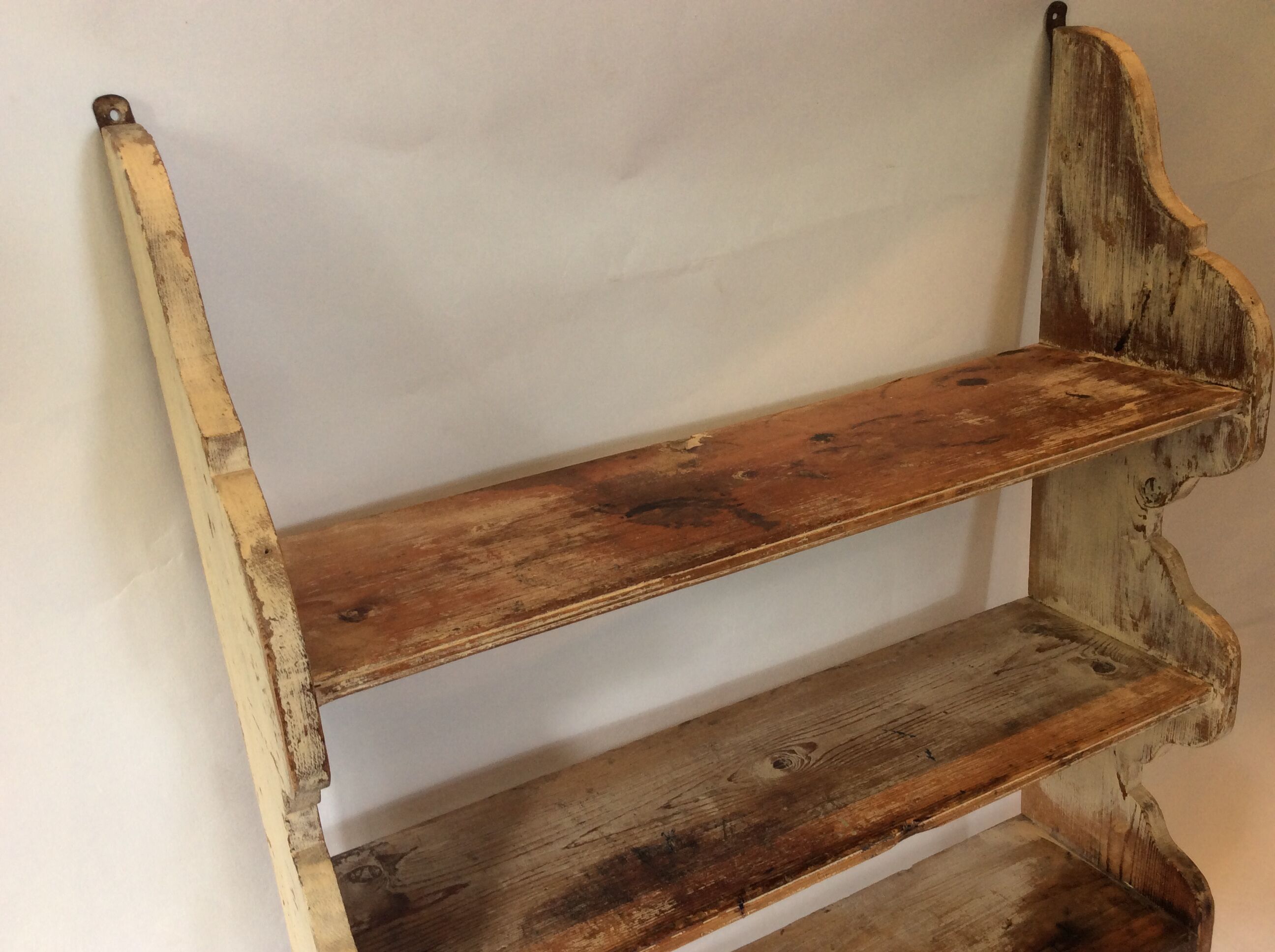 Patinated wooden shelf