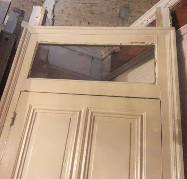 Porte Haussmannienne ancienne, imposte vitrée, cadre 83x220,5