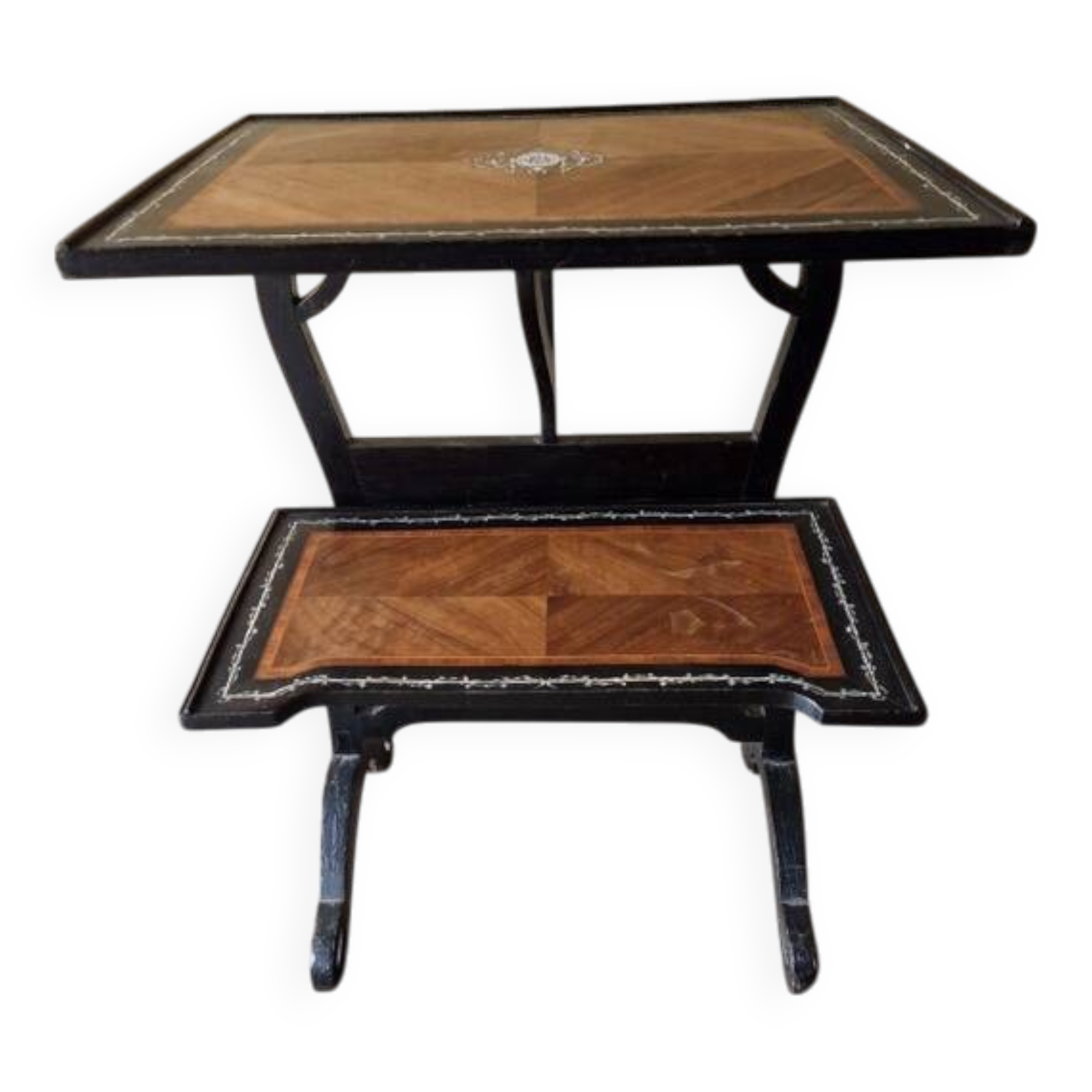 Maison Alphonse Giroux - Table, mute or writing server with 2 low shelves