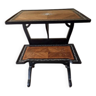 Maison Alphonse Giroux - Table, mute or writing server with 2 low shelves