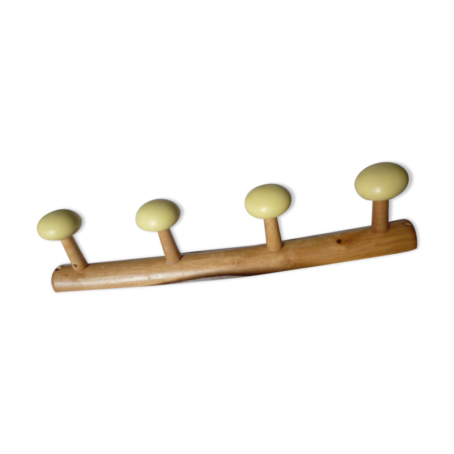Wearing coat wooden with colored balls