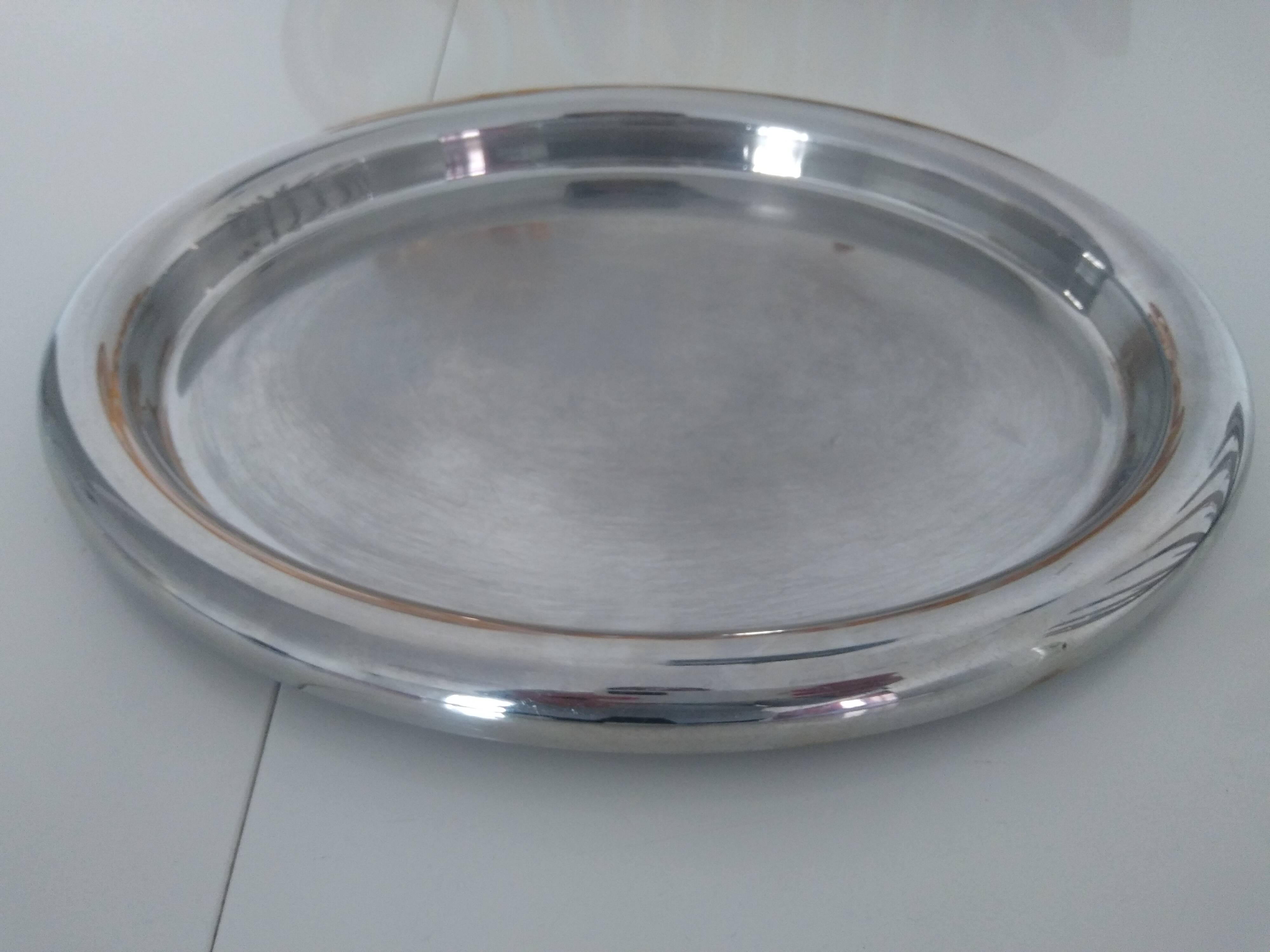 Plateau ovale inox Alessi Italy J.Hoffmann 1923-2003