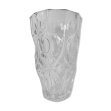 Transparent faceted crystal vase