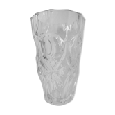 Transparent faceted crystal vase